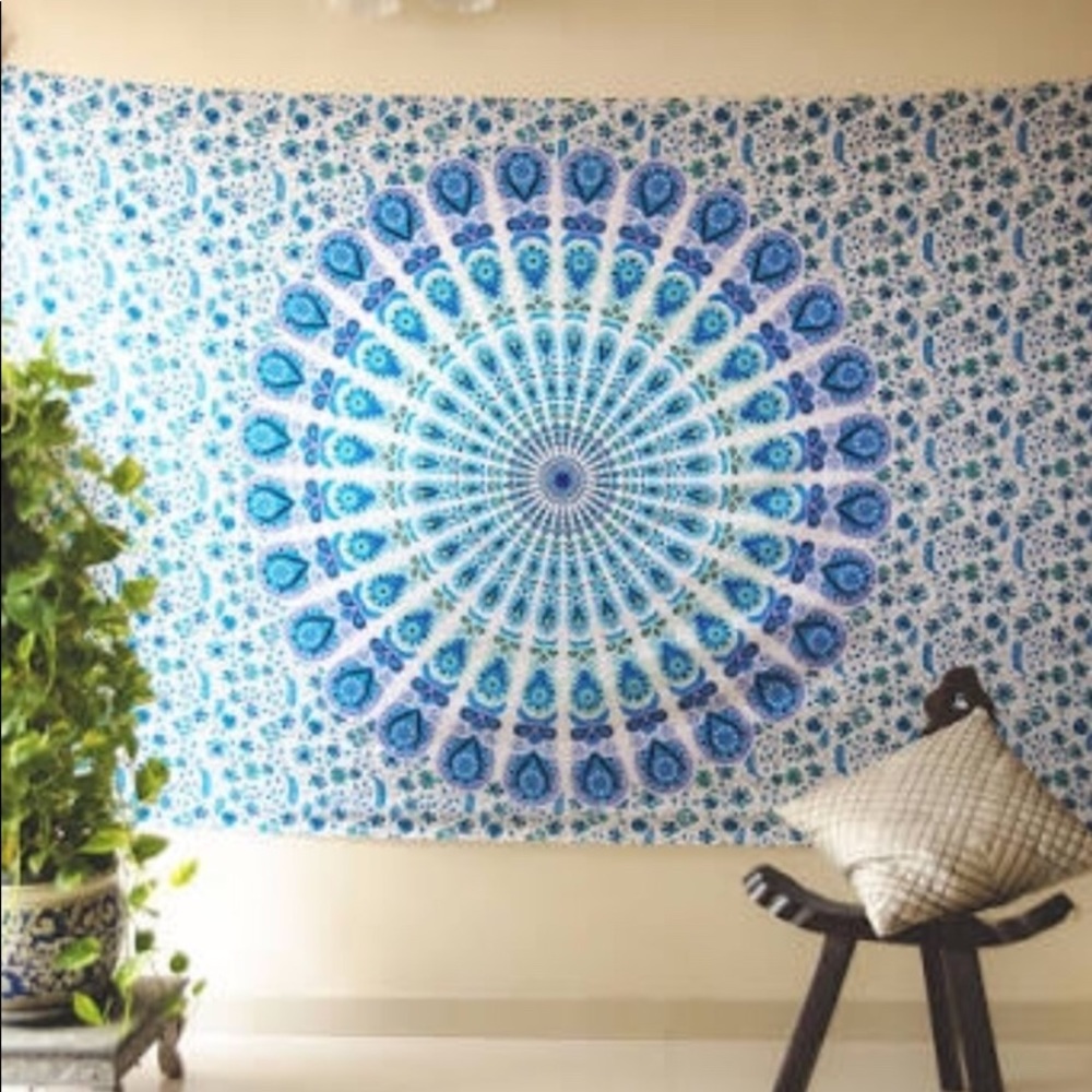 blue mandala tapestry